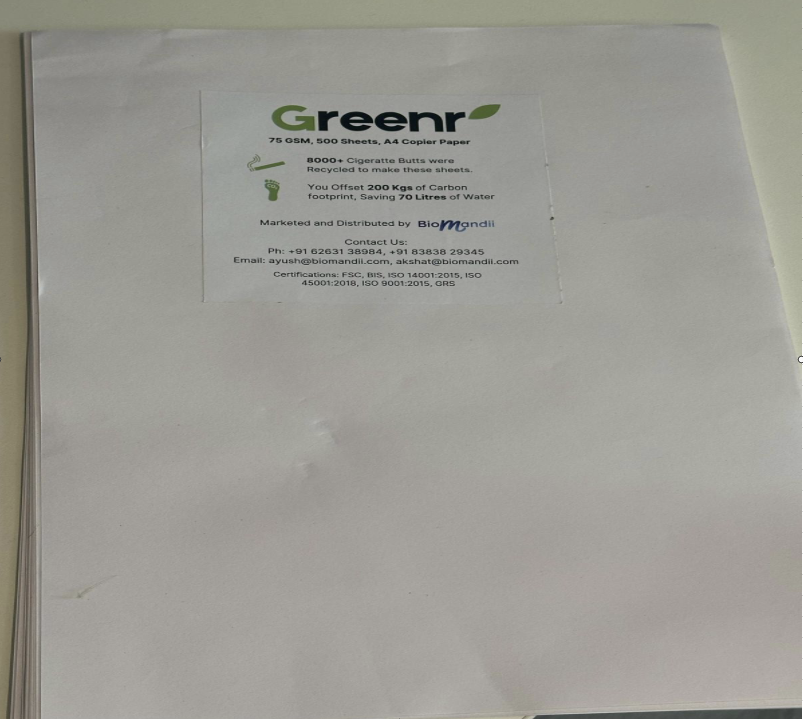 Paper made out of Cigarette Buds